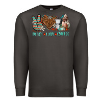 Smoke peace love coffee Premium Sweatshirt - AdoDesignShop