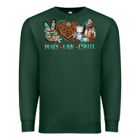 Sports Green peace love coffee Premium Sweatshirt - AdoDesignShop