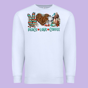 Peace Love Coffee Premium Sweatshirt Designed By Adodesignshop