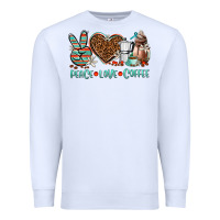 White peace love coffee Premium Sweatshirt - AdoDesignShop