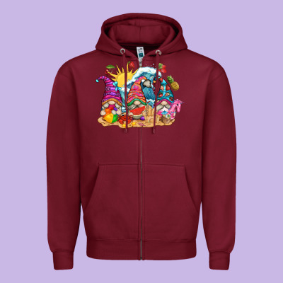 Summer Gnome Tbw Zipper Hoodie Designed By Texasbilliewilder