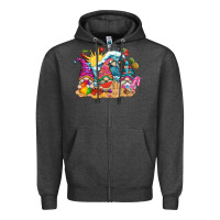 Charcoal Heather summer gnome tbw Zipper Hoodie - texasbilliewilder