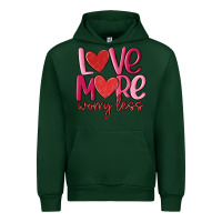 Forest Green love more worry less Urban Hoodie - MaliasSmallBusiness