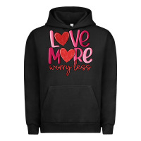 Pigment Black love more worry less Urban Hoodie - MaliasSmallBusiness