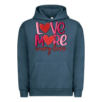 Pigment Midnight Navy love more worry less Urban Hoodie - MaliasSmallBusiness