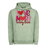 Pigment Oil Green love more worry less Urban Hoodie - MaliasSmallBusiness
