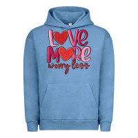 Pigment Pebble Blue love more worry less Urban Hoodie - MaliasSmallBusiness