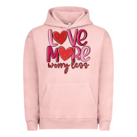 Pigment Salmon love more worry less Urban Hoodie - MaliasSmallBusiness