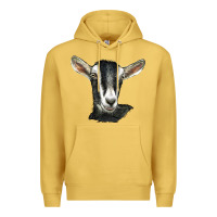 Antique Gold alpine goat head Premium Hoodie - LillyAllenDesigns