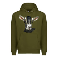 Army Green alpine goat head Premium Hoodie - LillyAllenDesigns