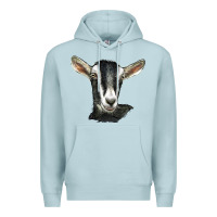 Blue Mist alpine goat head Premium Hoodie - LillyAllenDesigns