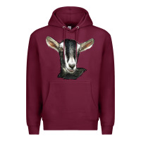 Burgundy alpine goat head Premium Hoodie - LillyAllenDesigns