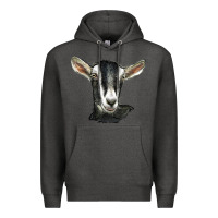 Charcoal Heather alpine goat head Premium Hoodie - LillyAllenDesigns