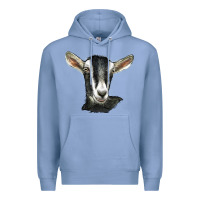 Colony Blue alpine goat head Premium Hoodie - LillyAllenDesigns