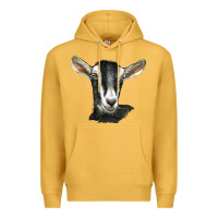 Mustard alpine goat head Premium Hoodie - LillyAllenDesigns