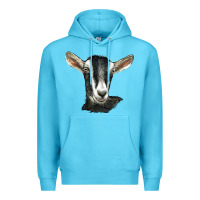 Ocean Blue alpine goat head Premium Hoodie - LillyAllenDesigns