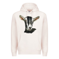 Pale Pink alpine goat head Premium Hoodie - LillyAllenDesigns