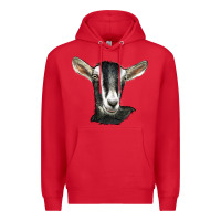Red alpine goat head Premium Hoodie - LillyAllenDesigns
