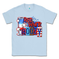 Dusty Blue red white boozy billie wilder Classic Tee - texasbilliewilder
