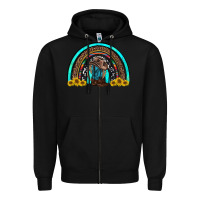 Black western cowboy boots sunflowers rainbow Zipper Hoodie - RanaPortraitStore