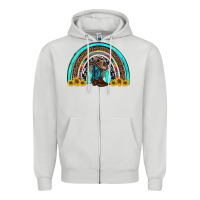Dove Grey western cowboy boots sunflowers rainbow Zipper Hoodie - RanaPortraitStore