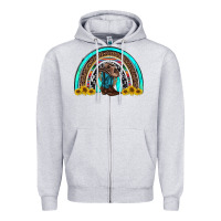 Heather Grey western cowboy boots sunflowers rainbow Zipper Hoodie - RanaPortraitStore