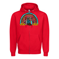 Red western cowboy boots sunflowers rainbow Zipper Hoodie - RanaPortraitStore