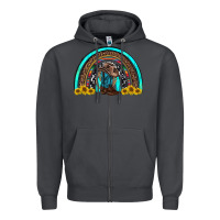 Smoke western cowboy boots sunflowers rainbow Zipper Hoodie - RanaPortraitStore
