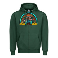 Sports Green western cowboy boots sunflowers rainbow Zipper Hoodie - RanaPortraitStore