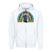 White western cowboy boots sunflowers rainbow Zipper Hoodie - RanaPortraitStore