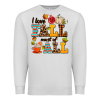 Dove Grey i love fall most of all Premium Sweatshirt - AdoDesignShop