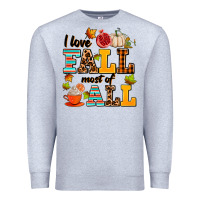 Heather Grey i love fall most of all Premium Sweatshirt - AdoDesignShop