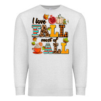 Oatmeal Heather i love fall most of all Premium Sweatshirt - AdoDesignShop