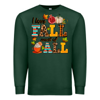 Sports Green i love fall most of all Premium Sweatshirt - AdoDesignShop