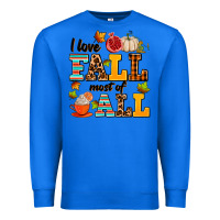 True Royal i love fall most of all Premium Sweatshirt - AdoDesignShop