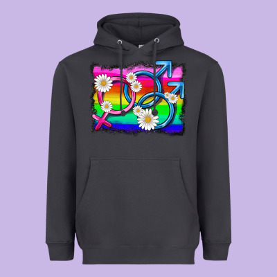 Lgbtq Gender Bisexuality Symbol Heavyweight Hoodie Designed By Hra Design Shop