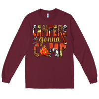 Burgundy campers gonna camp western Long Sleeve Tee - texasbilliewilder