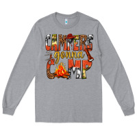 Heather Grey campers gonna camp western Long Sleeve Tee - texasbilliewilder