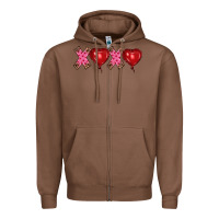 Chestnut valentine's day xoxo heart balloon Zipper Hoodie - RanaPortraitStore