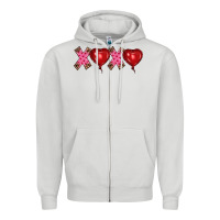 Dove Grey valentine's day xoxo heart balloon Zipper Hoodie - RanaPortraitStore