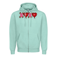 Seafoam valentine's day xoxo heart balloon Zipper Hoodie - RanaPortraitStore