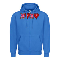 True Royal valentine's day xoxo heart balloon Zipper Hoodie - RanaPortraitStore