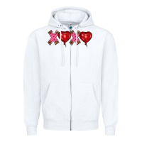 White valentine's day xoxo heart balloon Zipper Hoodie - RanaPortraitStore