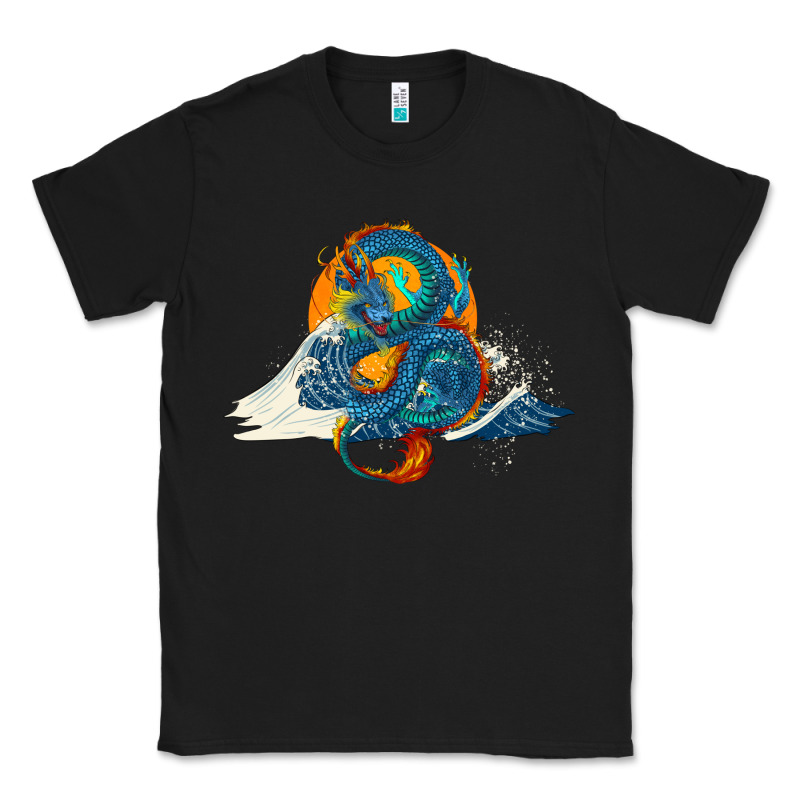 Blue Dragon Ocean Waves And Sun Classic Tee by RanaPortraitStore | Teevron