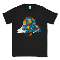 Black blue dragon ocean waves and sun Classic Tee - RanaPortraitStore