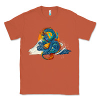 Copper blue dragon ocean waves and sun Classic Tee - RanaPortraitStore