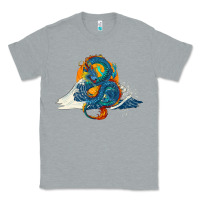 Heather Grey blue dragon ocean waves and sun Classic Tee - RanaPortraitStore