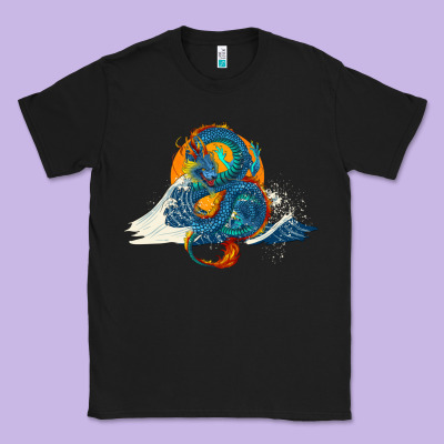 Blue Dragon Ocean Waves And Sun Classic Tee Designed By Ranaportraitstore