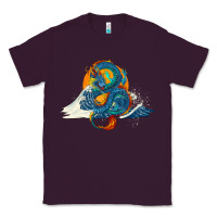 Plum blue dragon ocean waves and sun Classic Tee - RanaPortraitStore