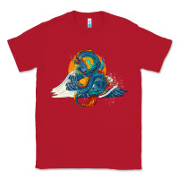 Red blue dragon ocean waves and sun Classic Tee - RanaPortraitStore